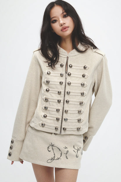 Metal Decorated Shoulder Pad Jacket Set-Up