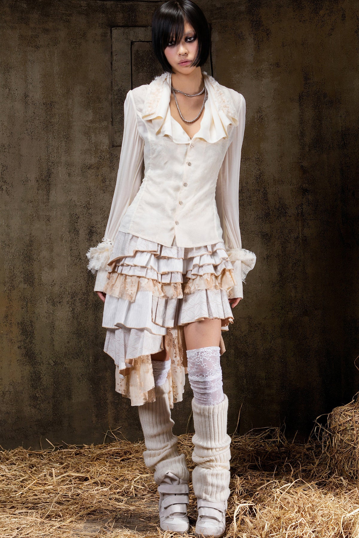 Layered Collar Chiffon Shirt