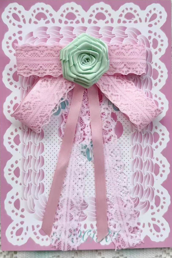 Rose Lace Bow Hair Clip