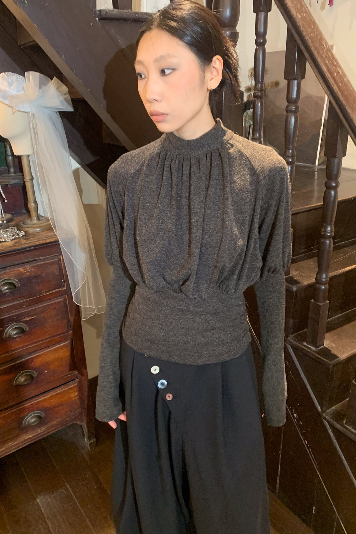 Convertible Raglan Knit Top