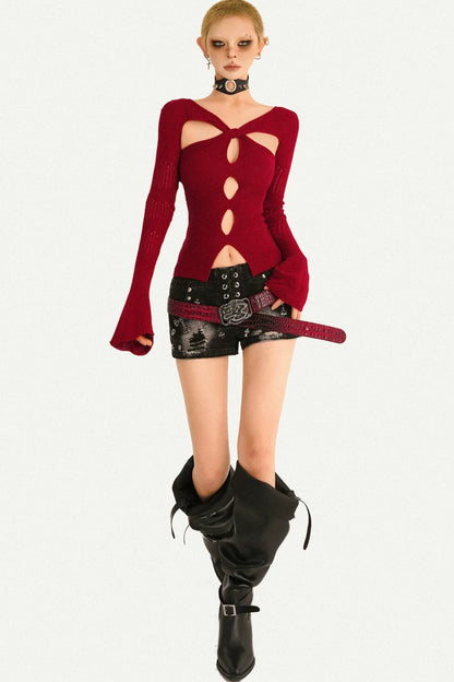 Twisted Hollow Knit Sweater