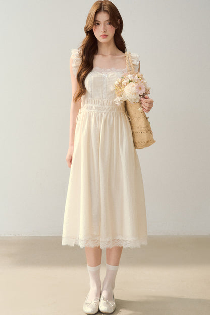 White Shell Lace Dress