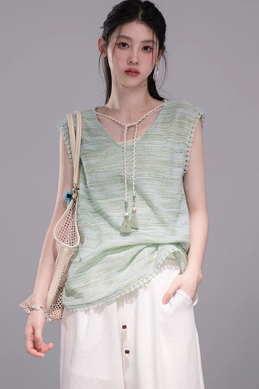 Ice Green Knit Tank Set