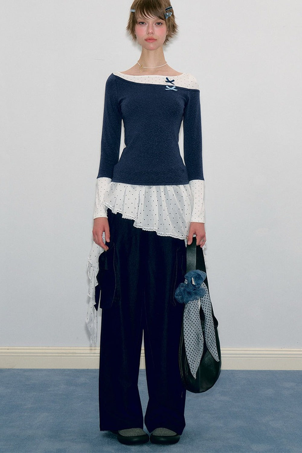 Haut en maille à pois d’automne