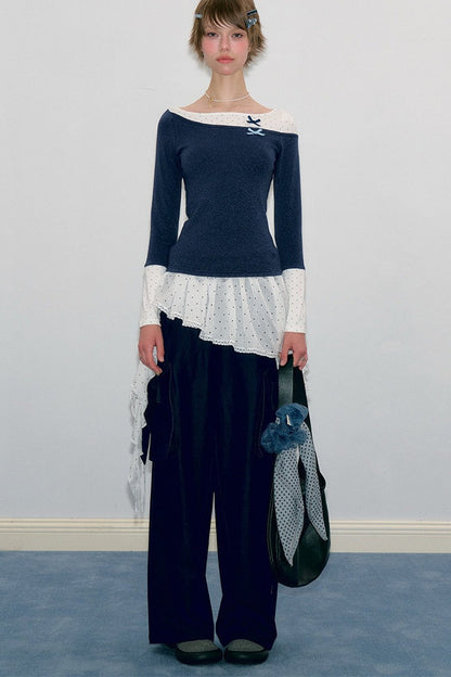 Haut en maille à pois d’automne