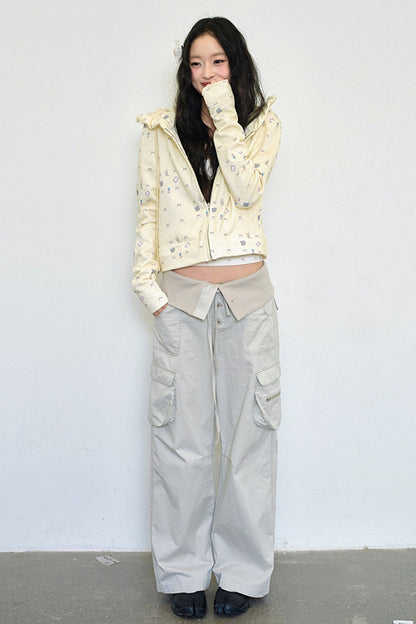 Low-Waist Straight-Leg Multi-Pocket Cargo Pants