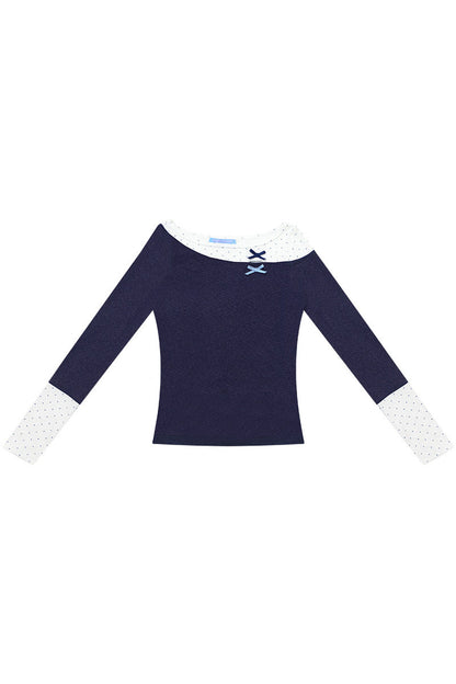 Haut en maille à pois d’automne