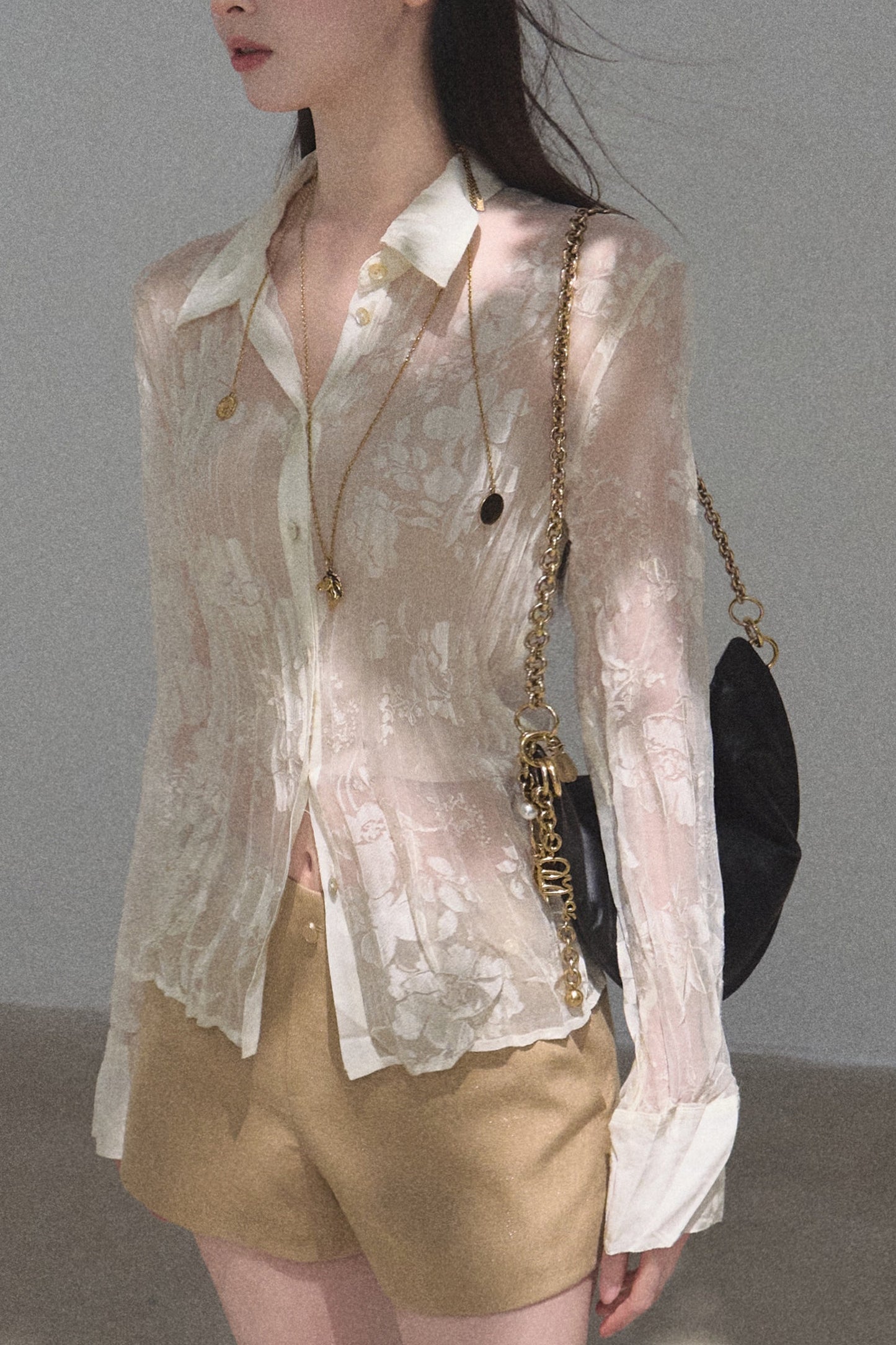 Floral Burnout Long Sleeve Shirt