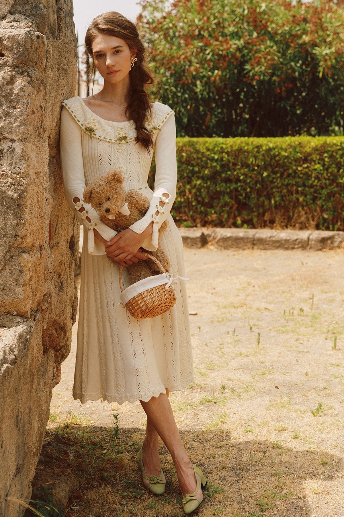 French Pastoral Retro Lazy Simple Knitted Top Set-Up