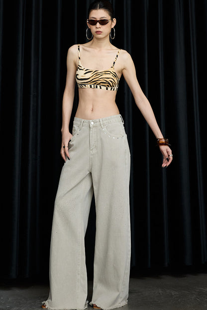Desert Star Rhinestone Wide-Leg Jeans