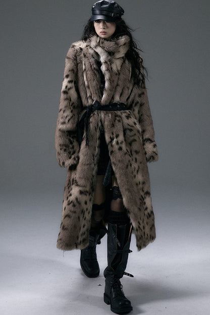 Reversible Suede Leopard Fur Coat