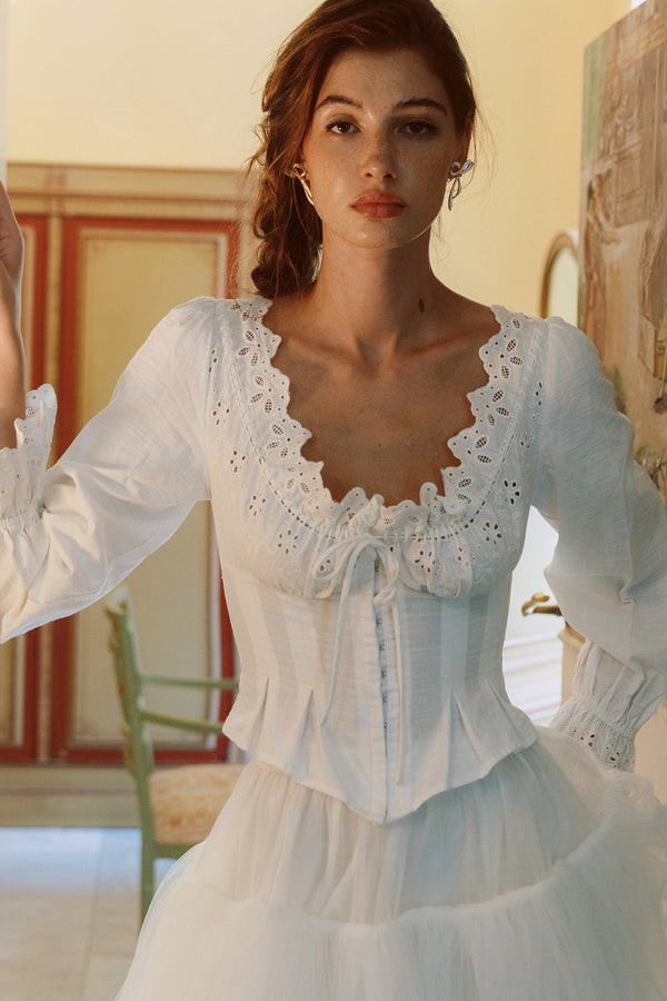 Little Women White Top and Skirt Set-Up