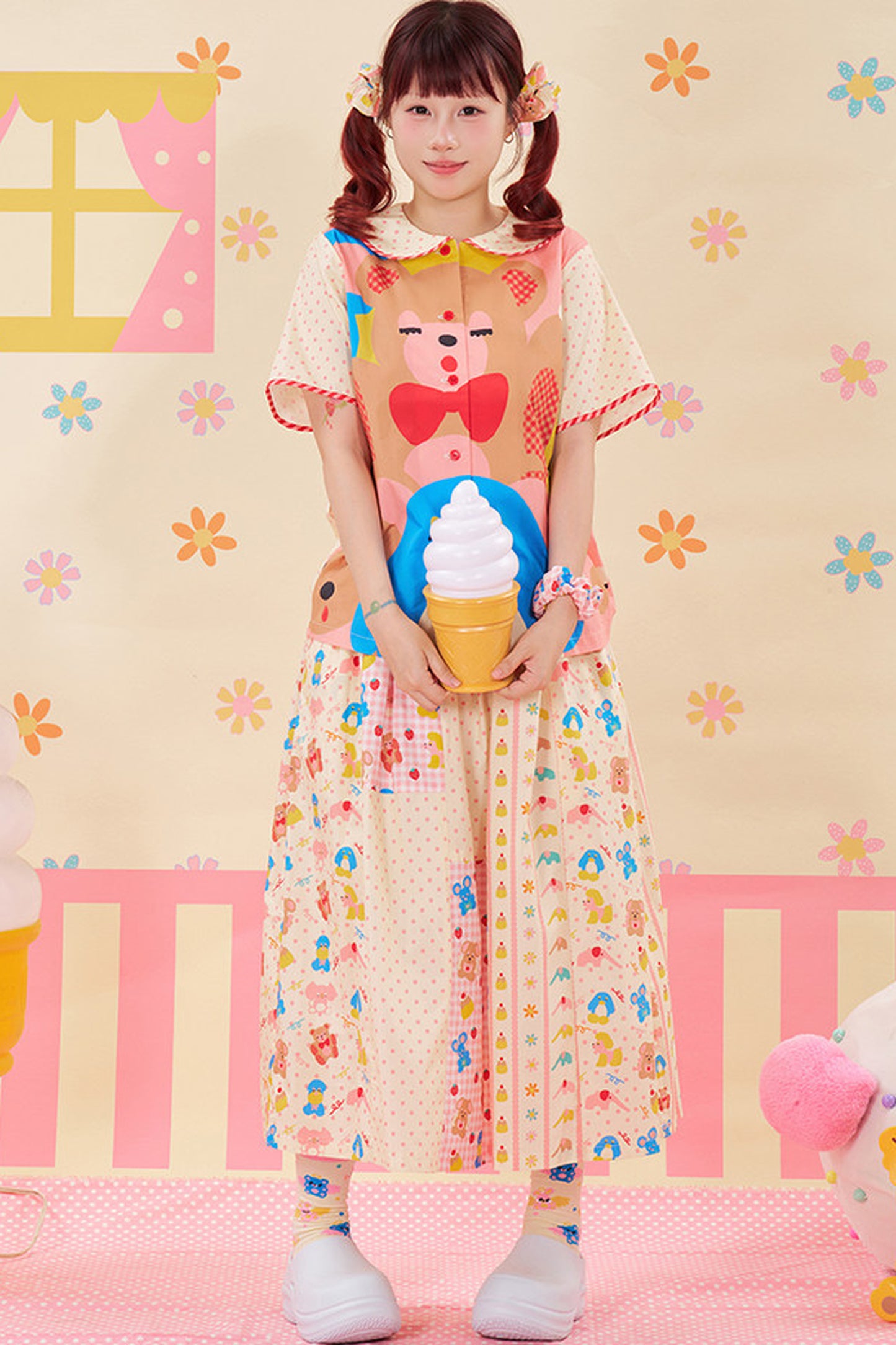 Color-Block Handmade Patchwork Skirt