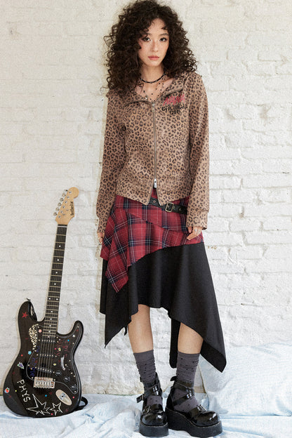 Karierter Patchwork-A-Linien-Rock