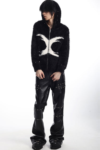 Logo Studded Mohair Cardigan