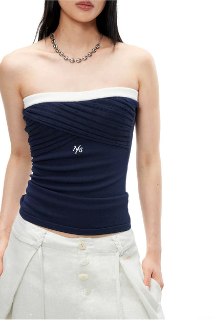 Lace Knit Ruched Vest