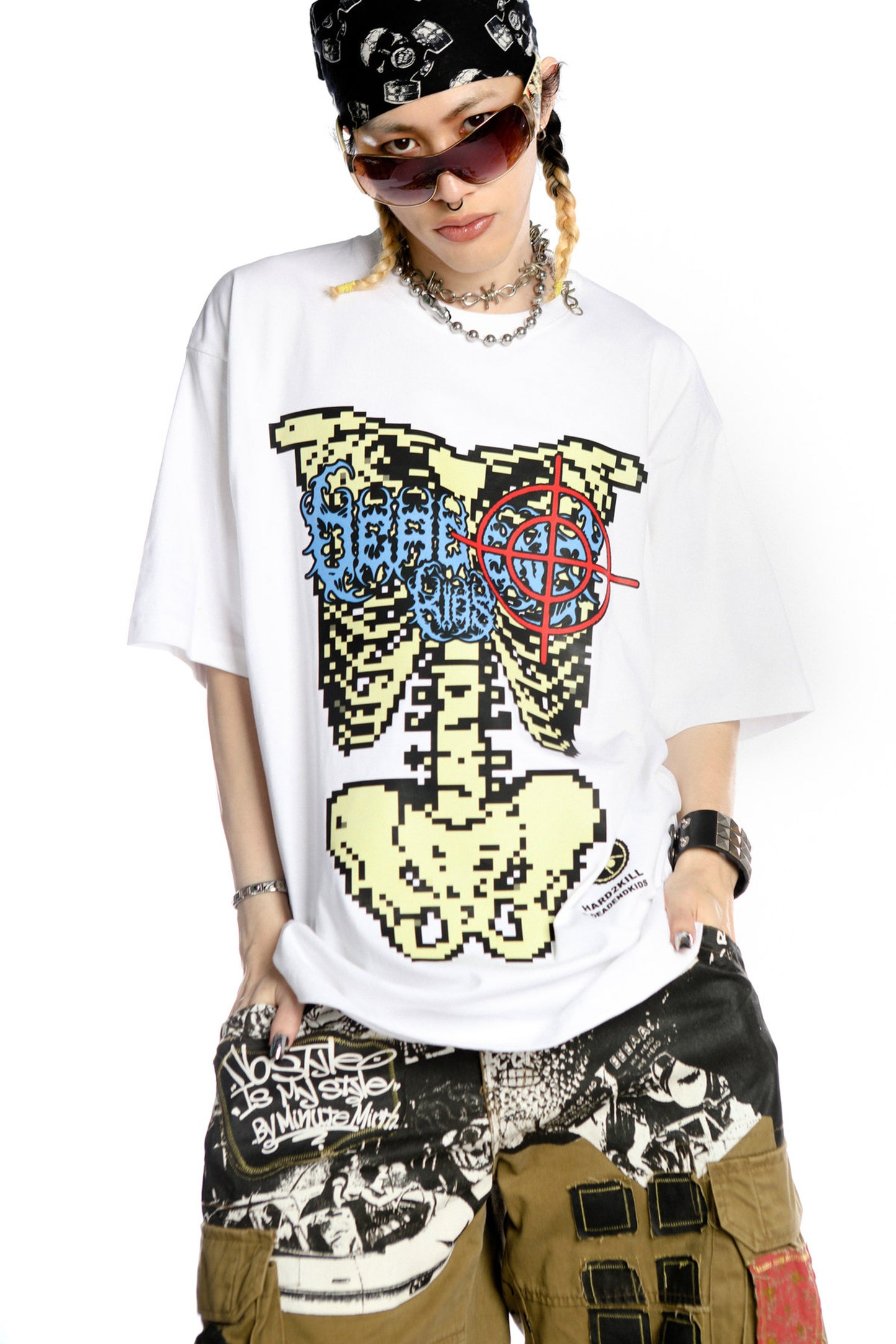 Skeleton Rock Hip-Hop Loose Blouse
