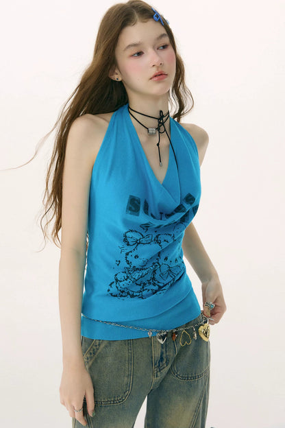 Blue Rabbit Flutter Top