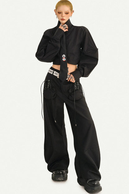 Minimalist High-Waist Wide-Leg Pants