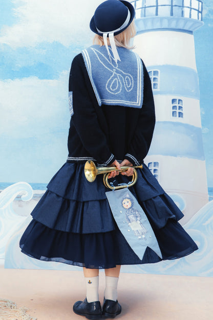 3D Sofa Embroidered Denim Dress