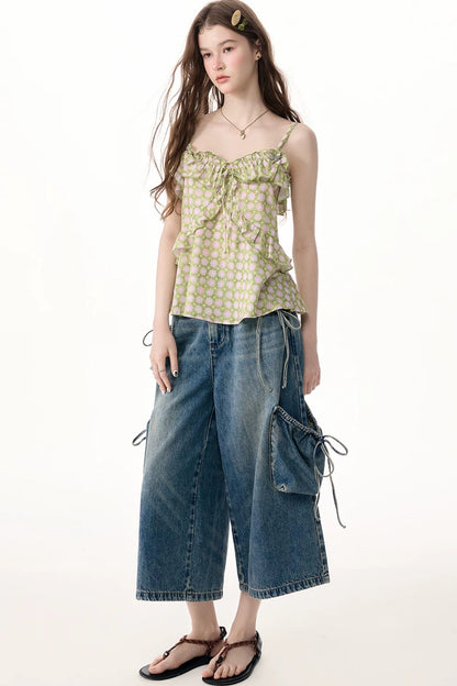 Cargo-Jeans mit weitem Bein