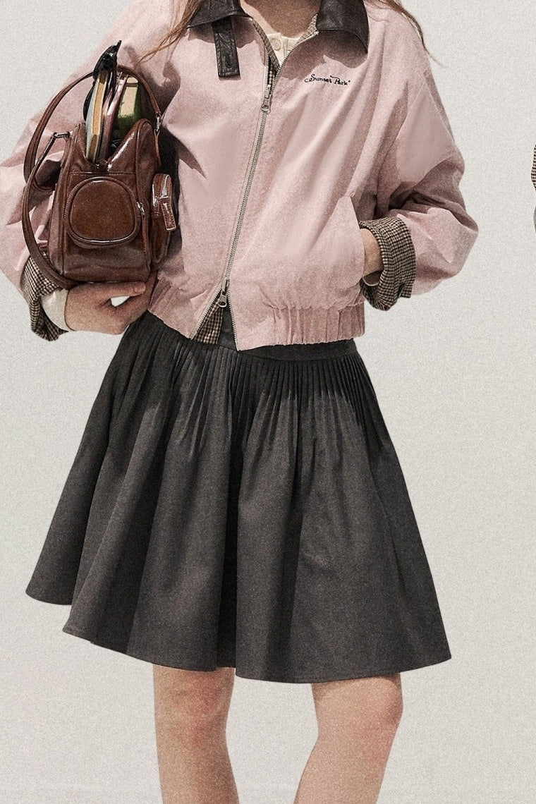 Giacca rosa reversibile pied-de-poule