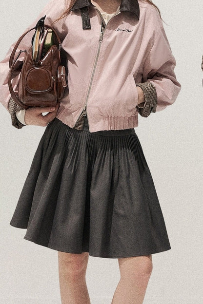 Giacca rosa reversibile pied-de-poule