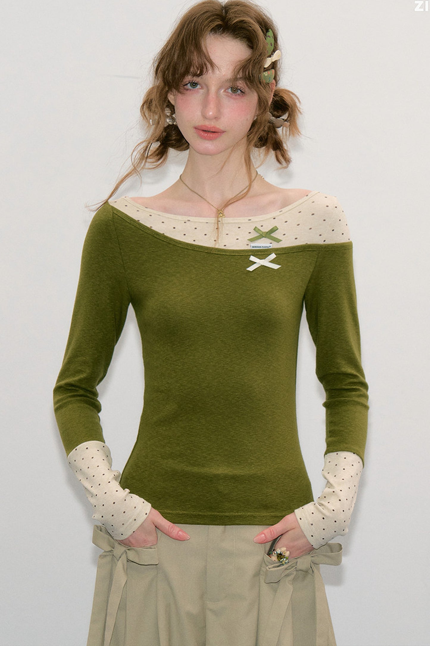 Haut en maille à pois d’automne