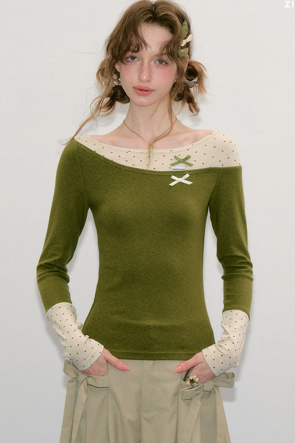 Autumn Polka Dot Knit Top