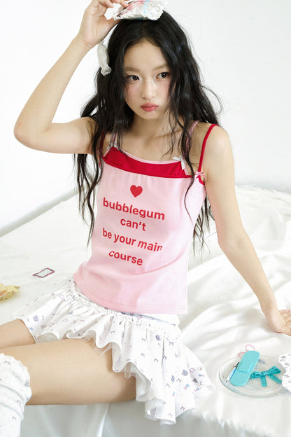 Text Cotton Knit Cami