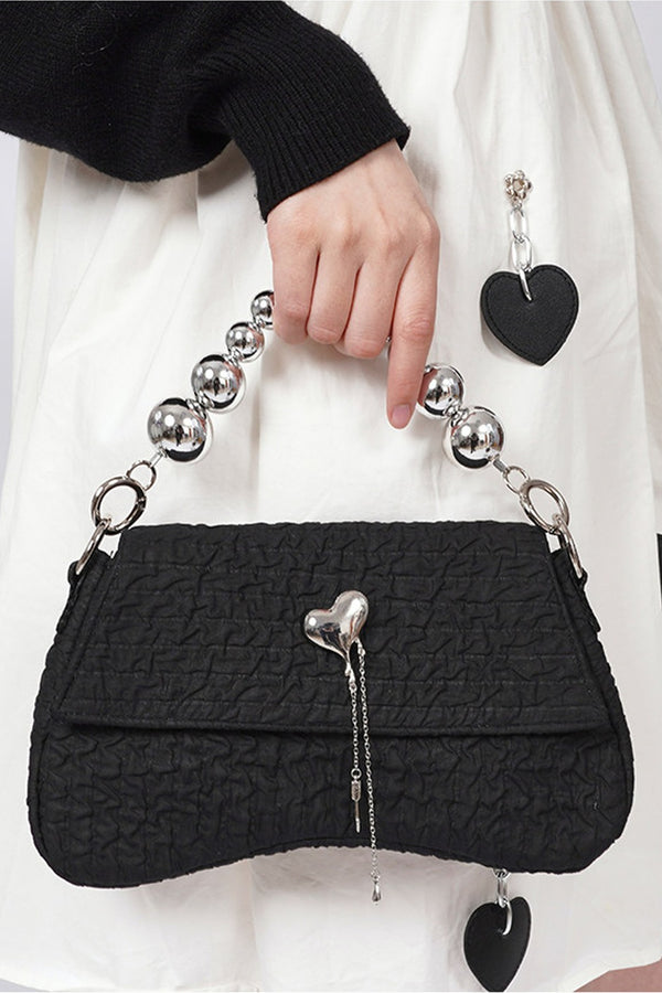 Pearl Pleated Crossbody Bag