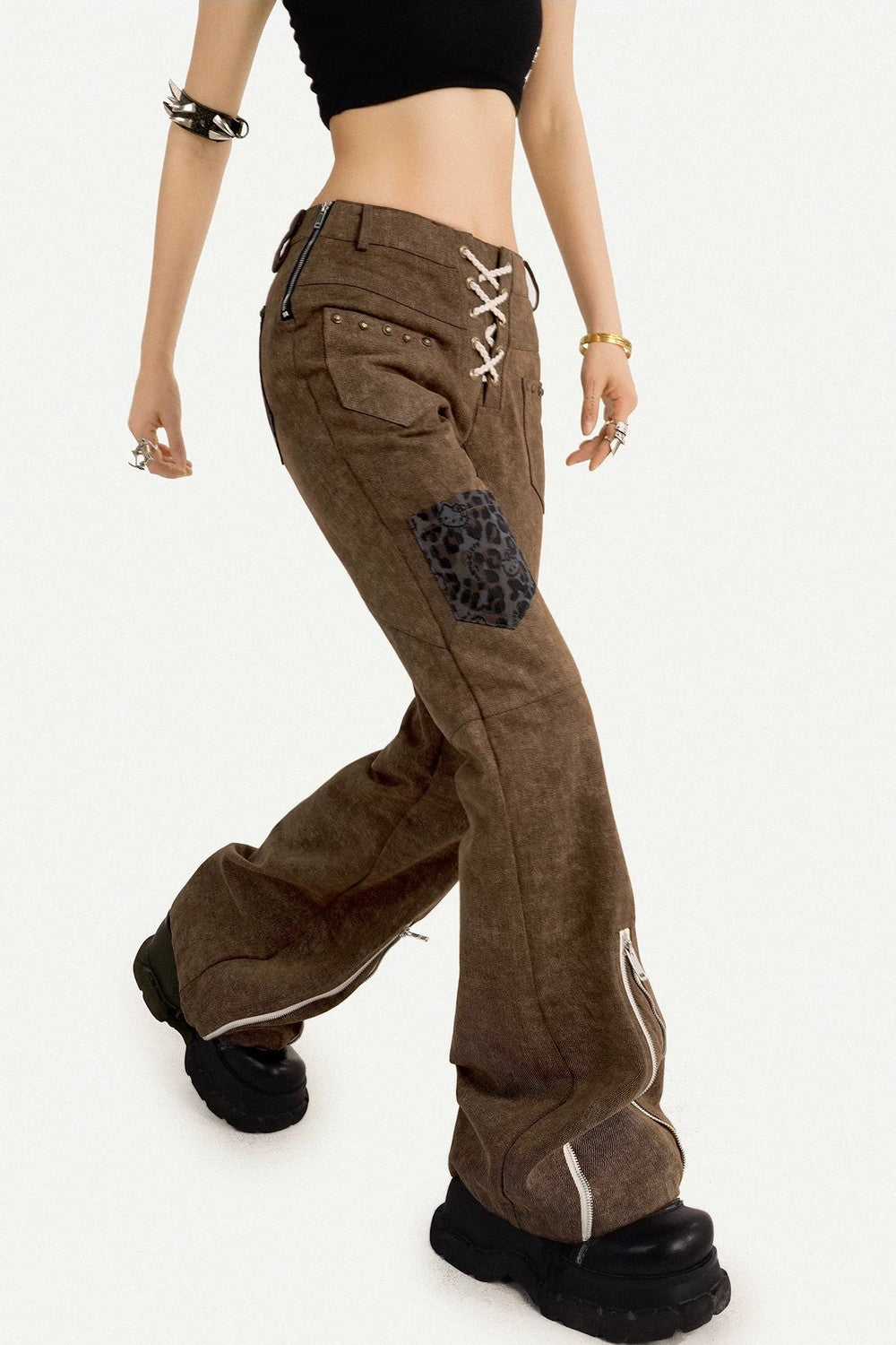 Punk High Waist Zipper Pants