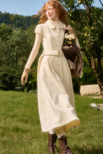 Retro-Wollkleid mit Bubikragen