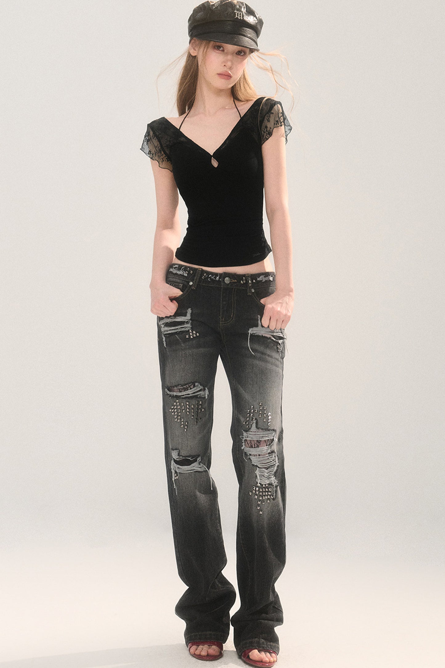 Straight Ripped Jeans