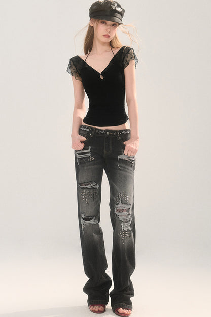 Straight Ripped Jeans
