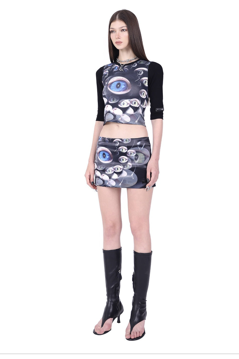 Cat Eye A-Line Mini Skirt