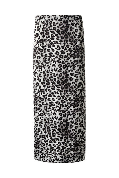 Snow Leopard Satin Wide-Leg Shorts