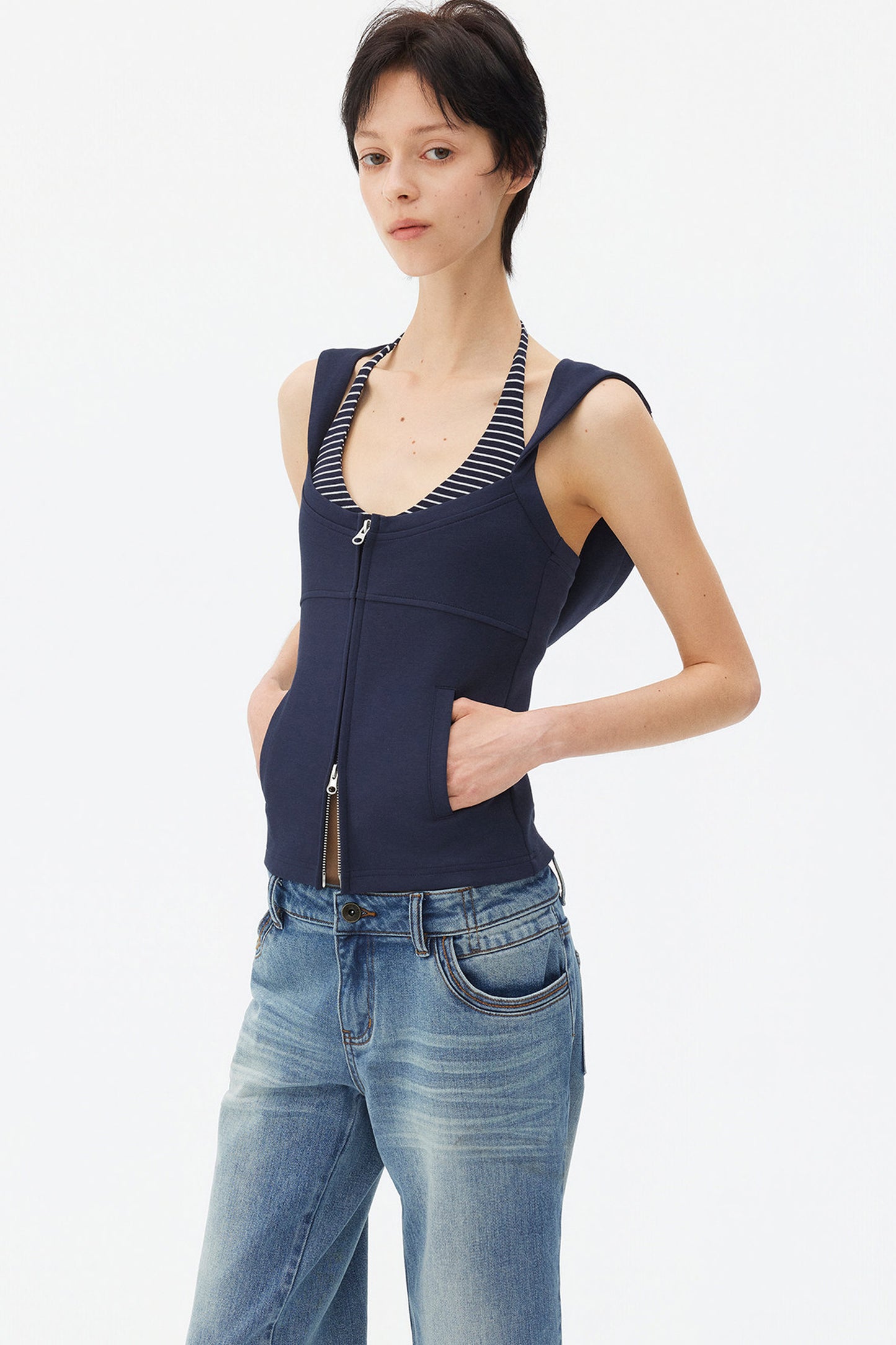 Ensemble gilet sans manches à couches aérées