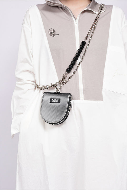 Wild Key Silver Chain Purse