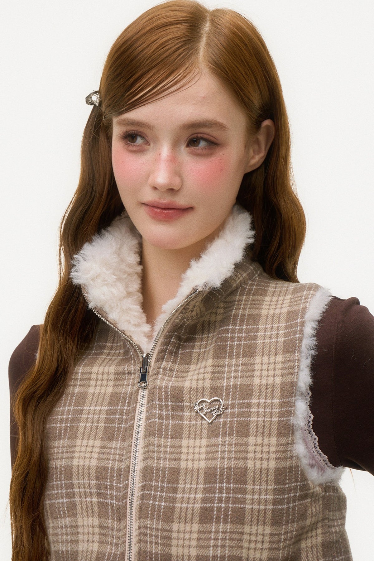 Reversible Plaid Sherpa Vest