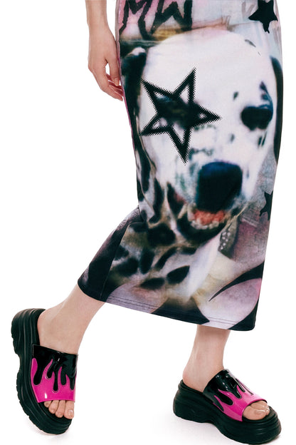 Punk Graffiti Slim-Fit Dress