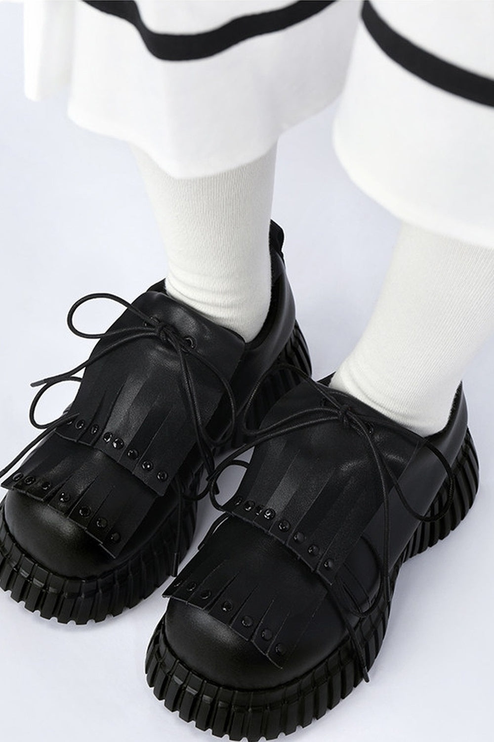 Thick-Soled Leather Derby Shoes