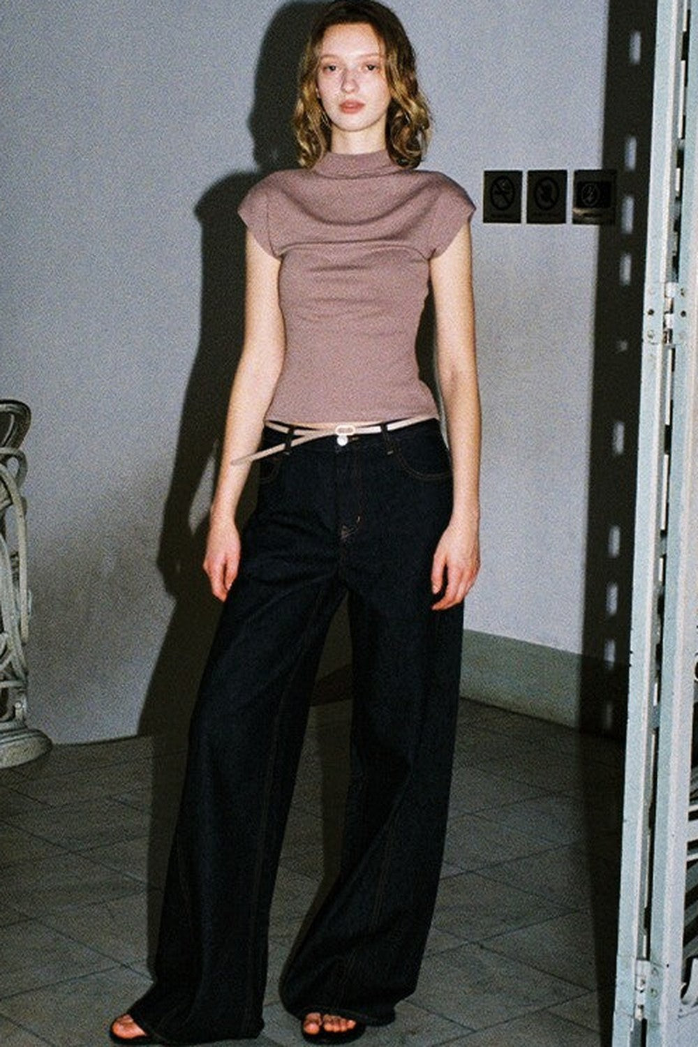 Ribbed Lyocell Short Sleeve Top