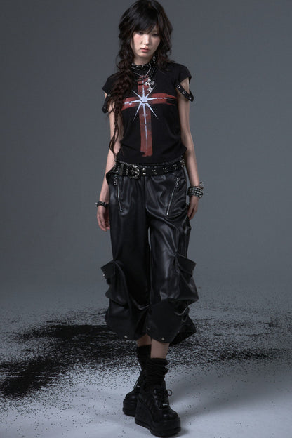 Street Punk Lantern Leather Pants