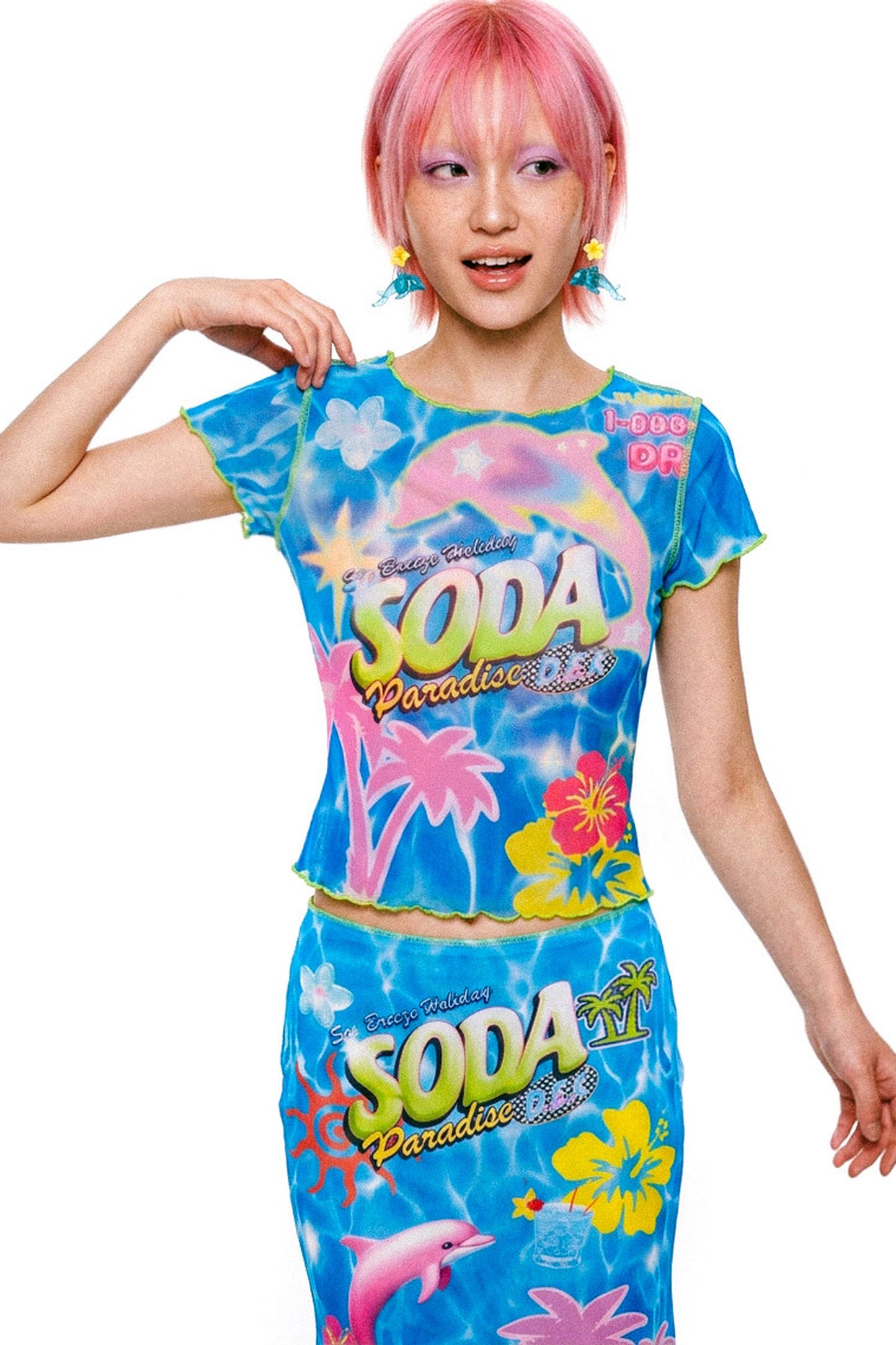 Dopamine Mesh Fishtail Skirt Set-Up