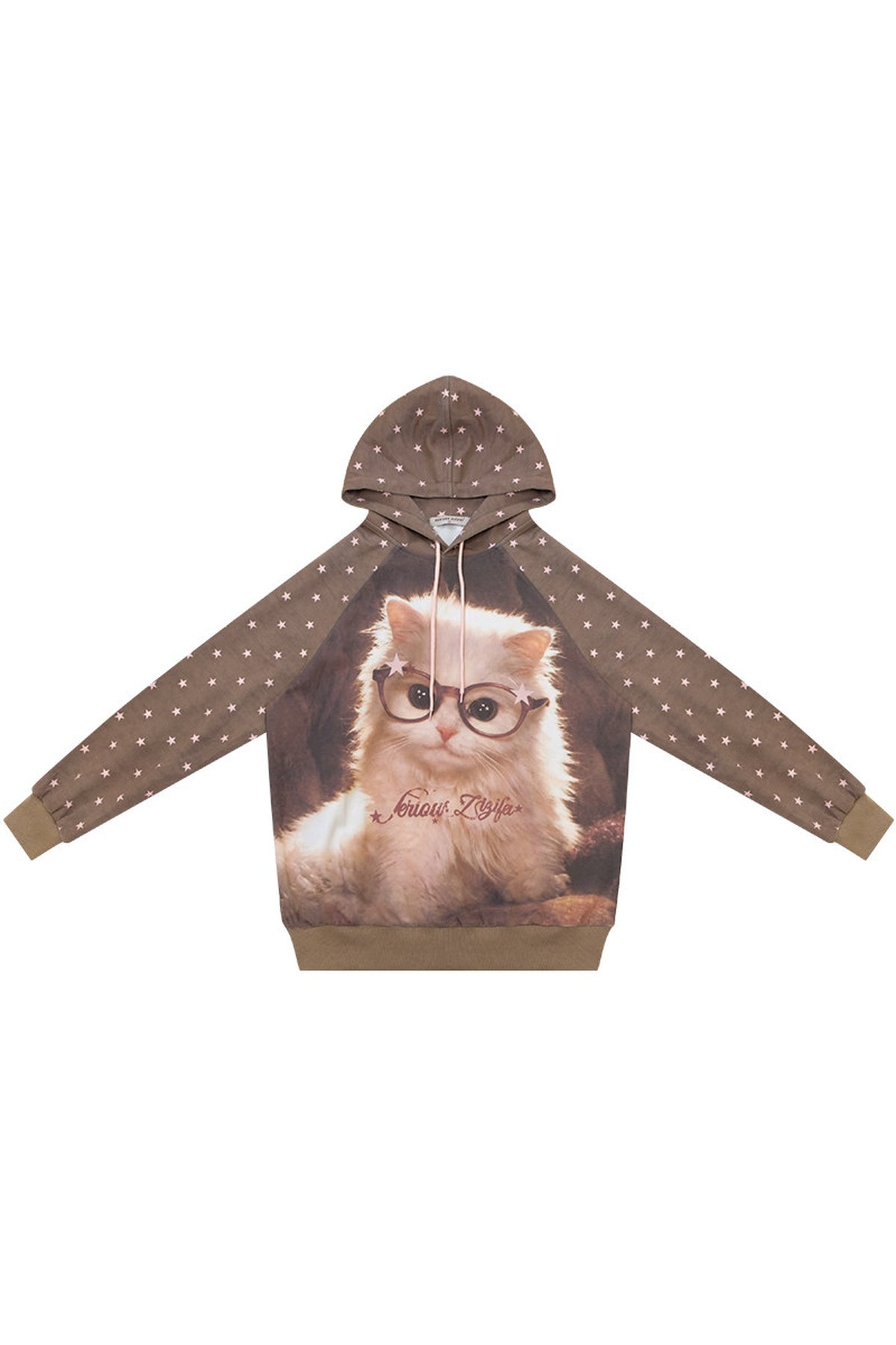 Cat Star Polka-Dot-Kapuzenpullover