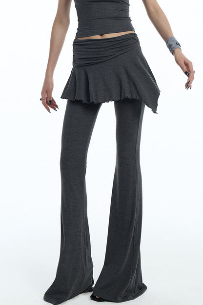 Faux Two-Piece Lyocell Flared Pants Set-Up