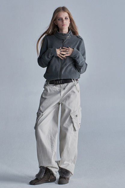 Loose Fleece Zip Jacket