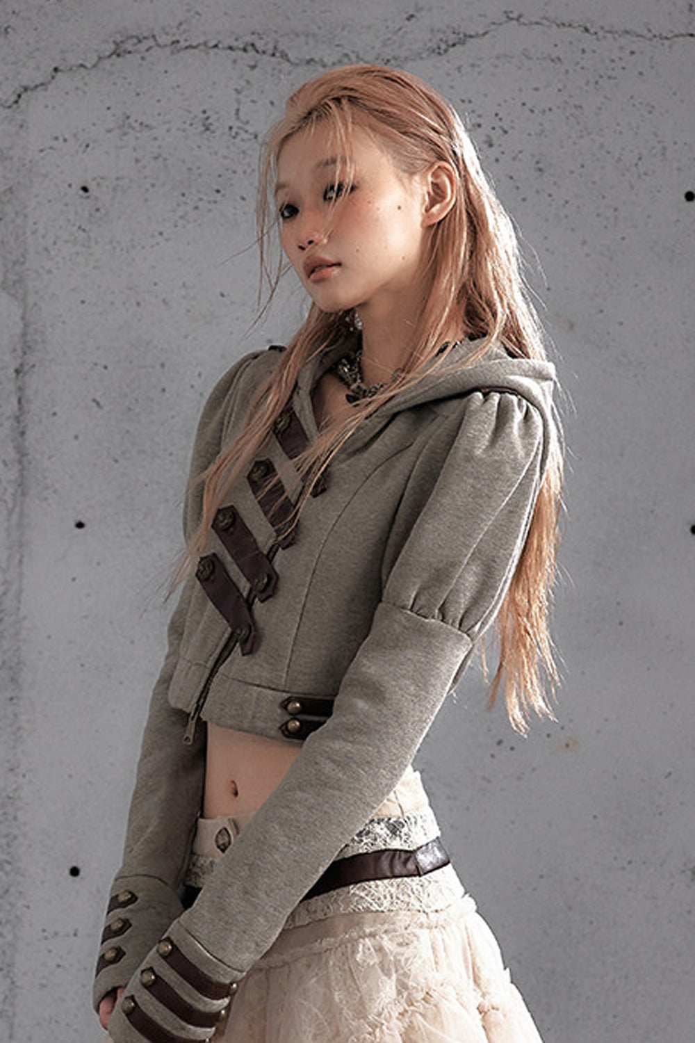 Napoleon Hooded Puff-Sleeve Sweatshirt