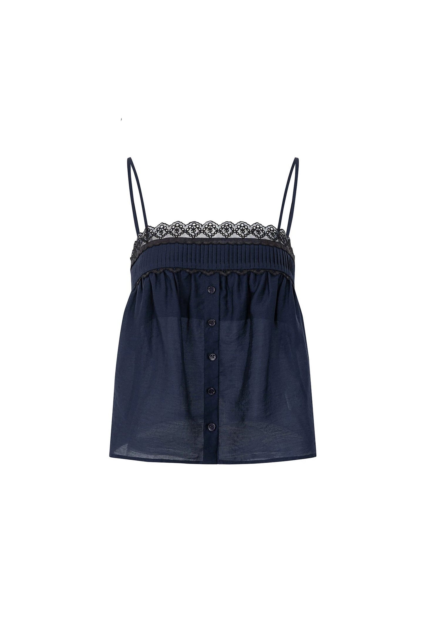 Tencel Lace-Trimmed Camisole Top Set-Up